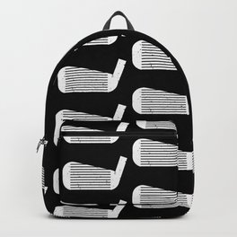 Golf Club Head Vintage Pattern (Black/White) Backpack
