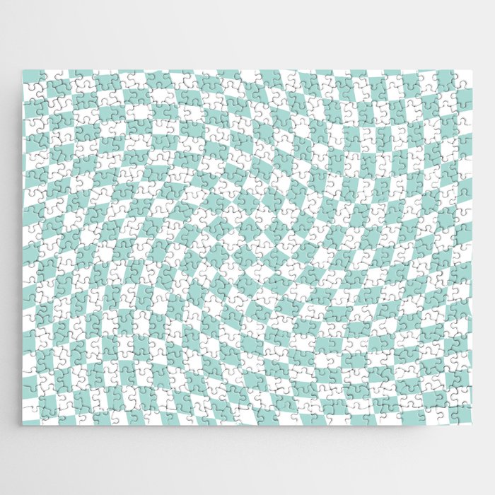 Trippy Swirl // Turquoise Jigsaw Puzzle