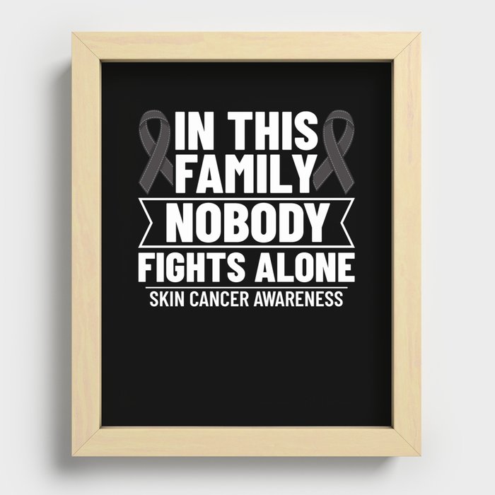 Melanoma Skin Cancer Black Ribbon Treatment Recessed Framed Print