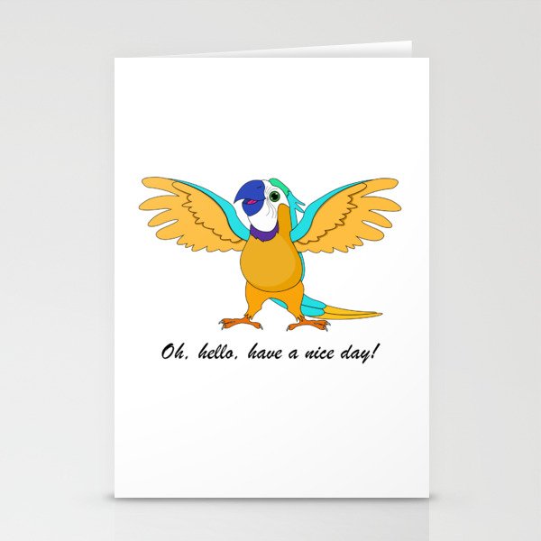 Parrot saying Hi! Stationery Cards