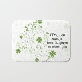 St. Patrick's Day Irish Blessing Bath Mat | Floral, Green, Irishprayer, Irish, Ireland, 2021, Clovers, Background, Nature, Blessing 