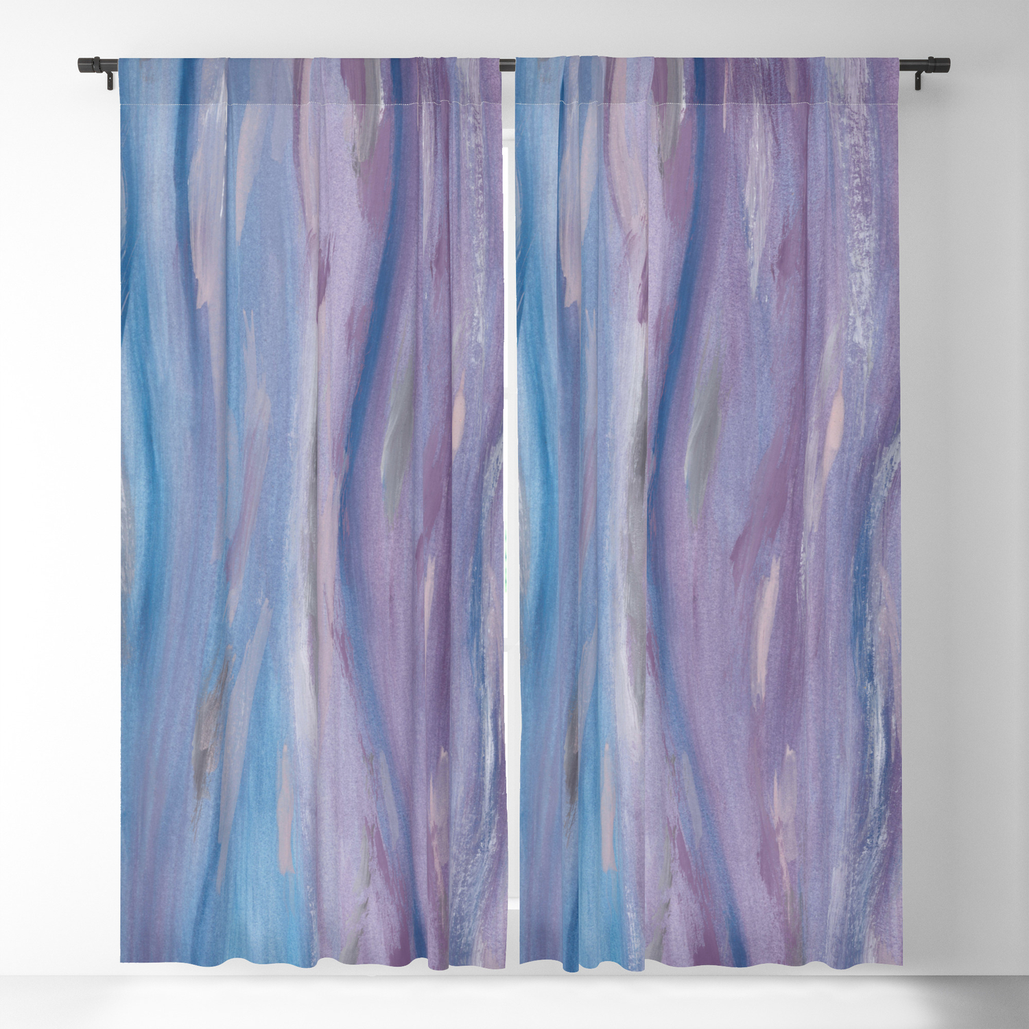 Touching Purple Blue Watercolor Abstract 2 Painting Decor Art