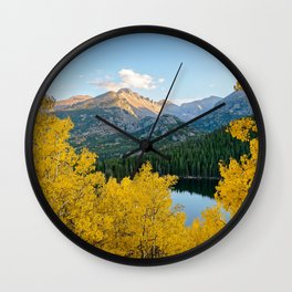 Colorado Bear Lake Autumn Rocky Mountain National Park Landscape Wall Clock
