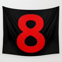 Number 8 (Red & Black) Wall Tapestry