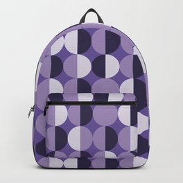 Retro circles grid purple Backpack