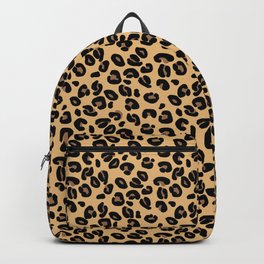 Classic Black and Yellow / Brown Leopard Spots Animal Print Pattern Backpack | Leopardfur, Cocoabrownspots, Spottedleopard, Spottedfur, Classicprint, Wildanimal, Graphicdesign, Animalskin, Blackleopard, Blackspots 