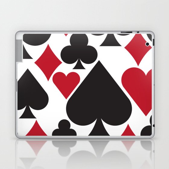 52 Deck Of Cards Pattern Clubs, Diamonds, Hearts and Spades Laptop & iPad Skin