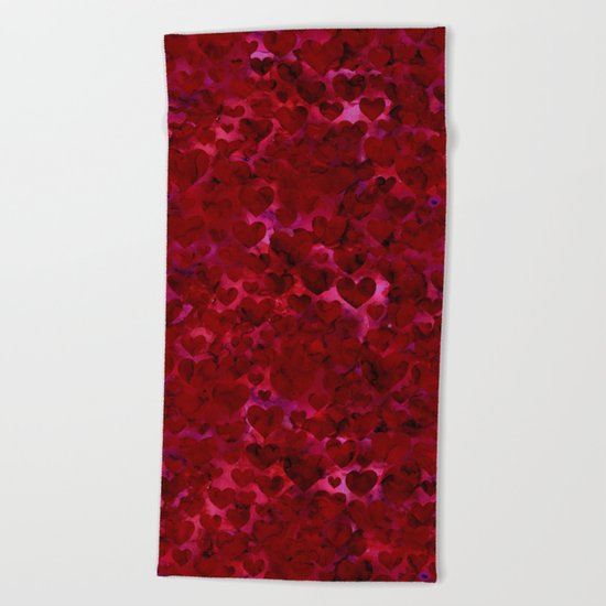 Heart Pattern 06 Beach Towel