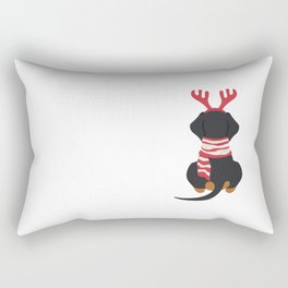 Christmas Dachshund Back Rectangular Pillow