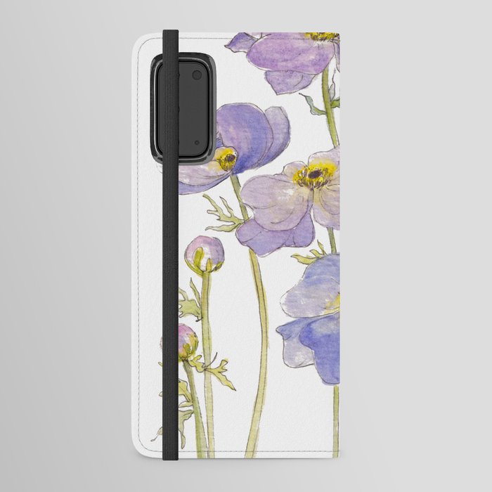 Lilac Anemone Flowers Android Wallet Case