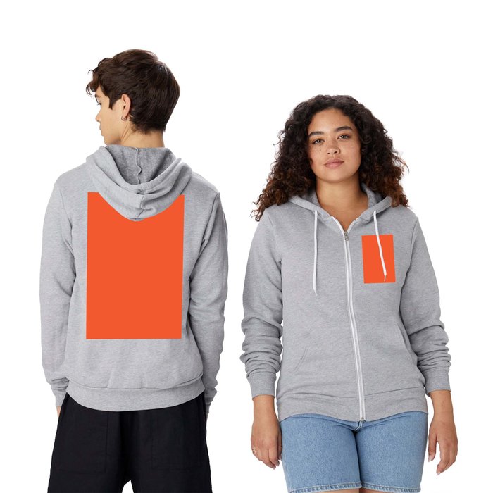 Persimmon - Orange Bright Tangerine Solid Color Full Zip Hoodie by  Simply_Solid_Colors_ Now_Over_4000_Essen