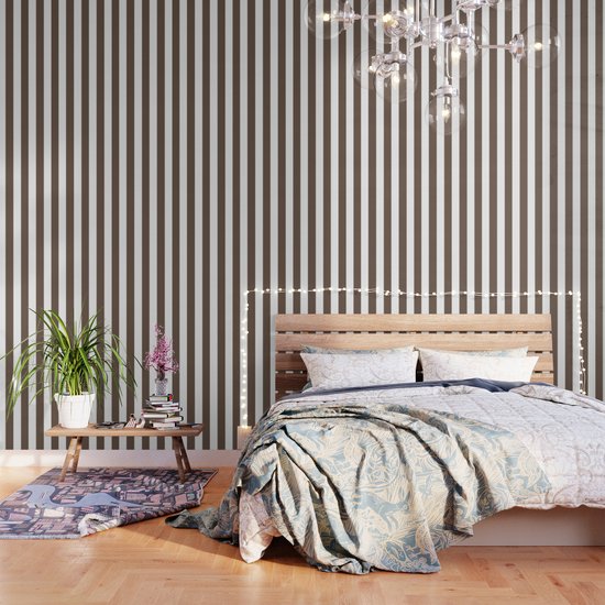 Quincy Brown Solid Color White Vertical Lines Pattern