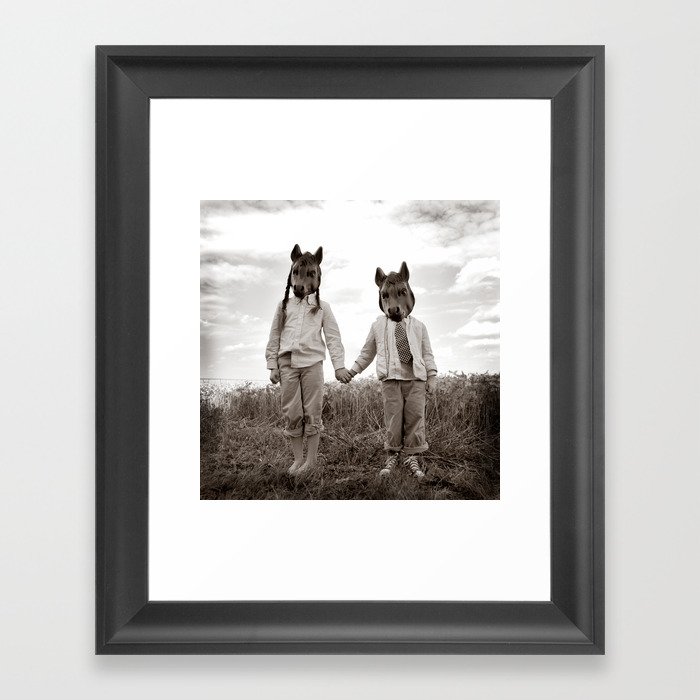 Sister and Brother Framed Art Print