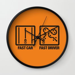 Fast Car - Fast Driver v2 HQvector Wall Clock