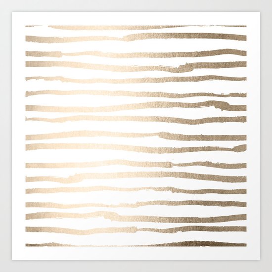 White Gold Sands Painted Lines Art Print