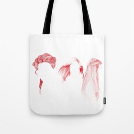 Three Red Girls Tote Bag