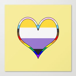 Enby Pride Heart Canvas Print