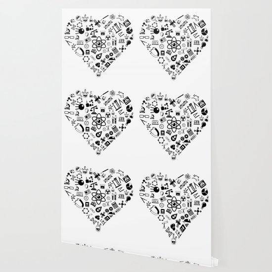 I Love Science Lab Heart Logic Atheist Wallpaper By Anziehend Society6