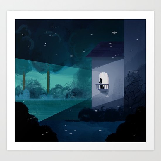 Waiting on the Balcony Art Print