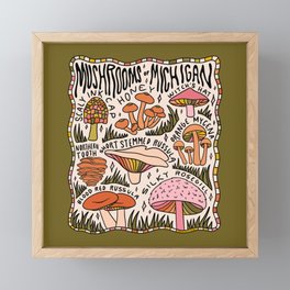 Mushrooms of Michigan Framed Mini Art Print
