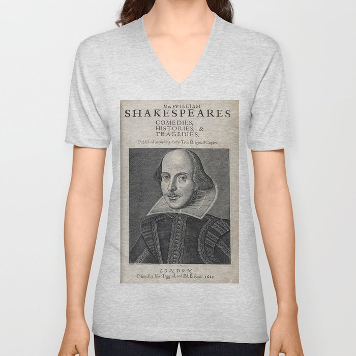 William Shakespeare Portrait V Neck T Shirt