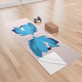 Abstraction_FLOWER_BLUE_BLOSSOM_BLOOM_BEAUTY_POP_ART_0505A Yoga Towel