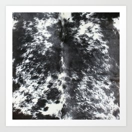 Black and white cowhide Art Print