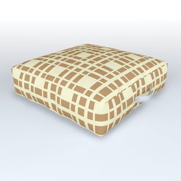 REVEL rich caramel and vanilla geometric grid design Outdoor Floor Cushion | Duvet, Squares, Revel, Repeat, Pattern, Butterscotch, Warm, Digital, Repeating, Bag 