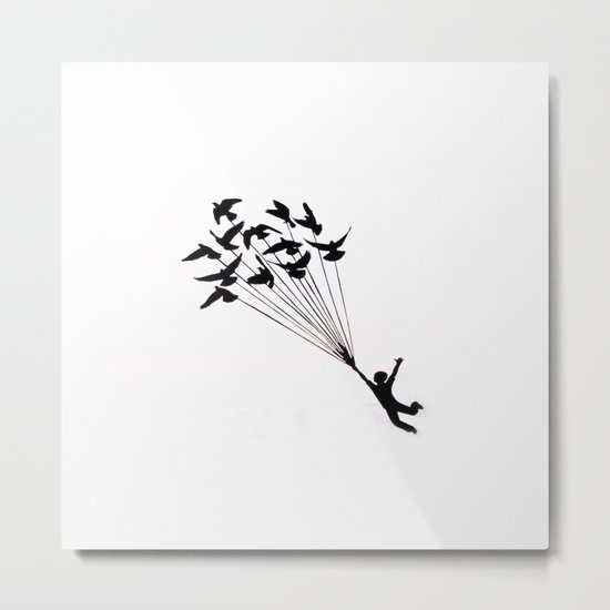 Children Fly Pigeon Metal Print