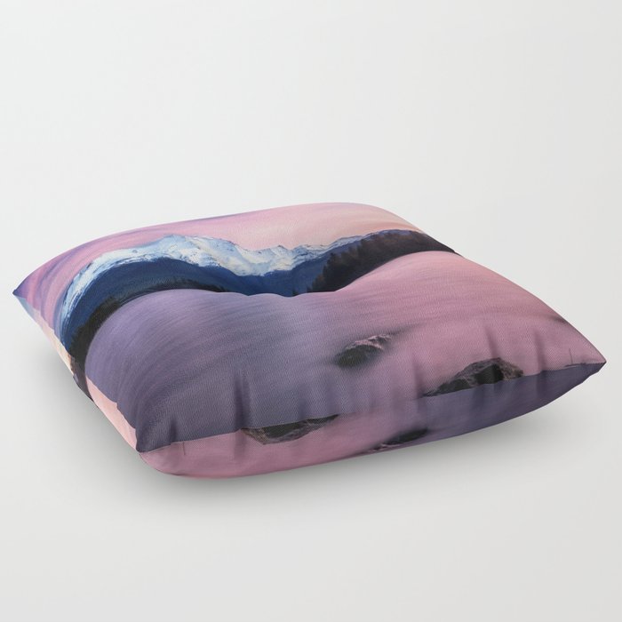 Sublime A Sunrise At Lake Siskiyou With Mt Shasta Floor Pillow By Marniepatchettphotography