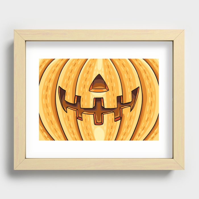 Friendly Pumpkin Carving Recessed Framed Print