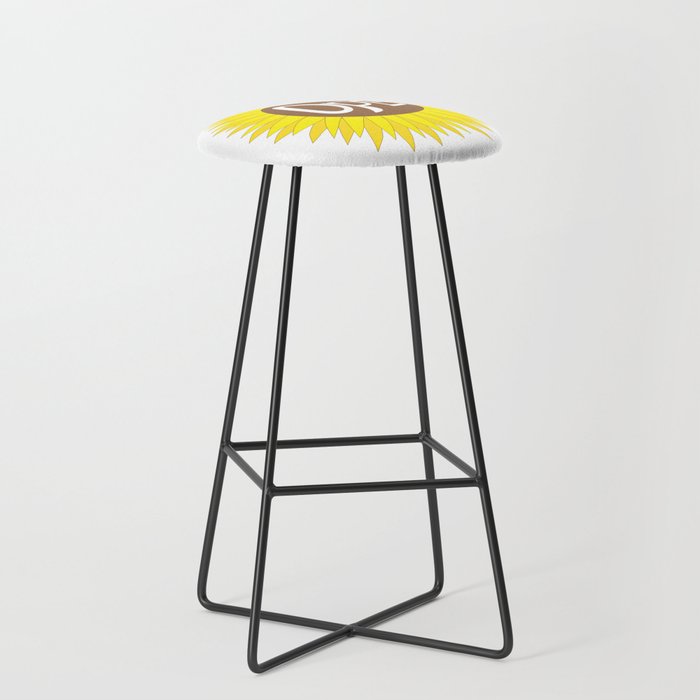 Hand Drawn Ope Sunflower Midwest Bar Stool