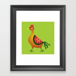 Watermelon Chicken Framed Art Print
