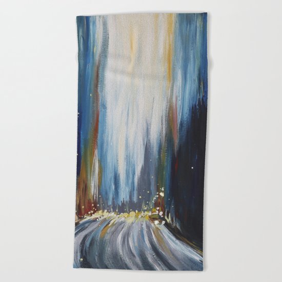 Blue Abstract Beach Towel