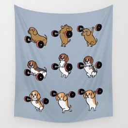 Olympic Lifting Beagles Wall Tapestry