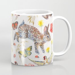 Bunny Meadow Pattern Coffee Mug