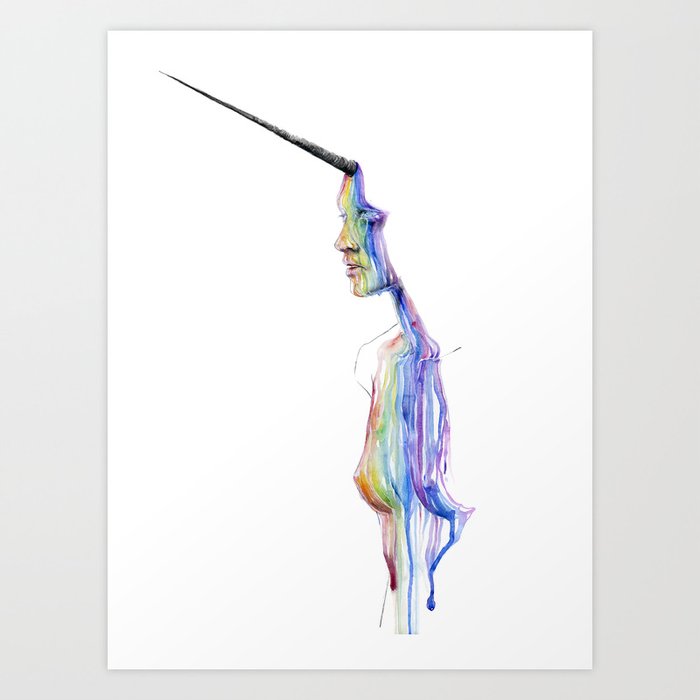 Discover the motif UNICORN GIRL by Agnes Cecile as a print at TOPPOSTER