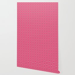 Cerise Wallpaper Society6 Cerise Pink Square Chain Pattern Wallpaper