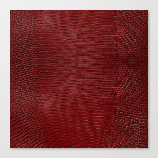 Red Lizard Leather Print Canvas Print