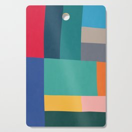Abstract Color Block Geometric Cutting Board