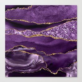 Agate Glitter Ocean Texture 01 Canvas Print