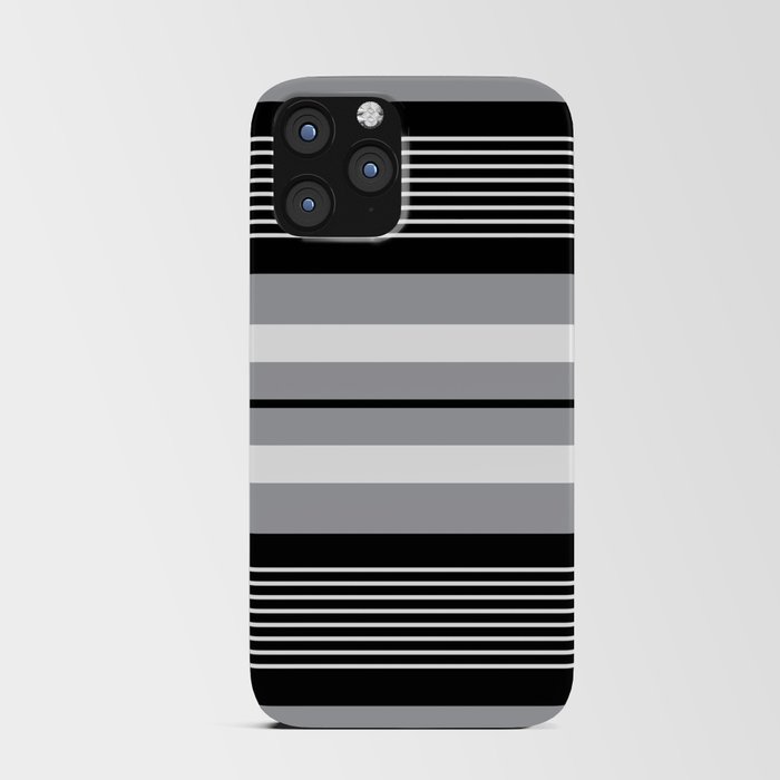 Classic black , gray and white stripes pattern iPhone Card Case