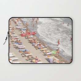 Italian Beach Day in Posillipo, Naples | Summer by the Coast Art Print in Pastel Color | Italy Travel Photography Laptop Sleeve