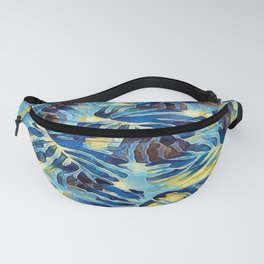 Painted Tropical Leaves - Blue Fanny Pack