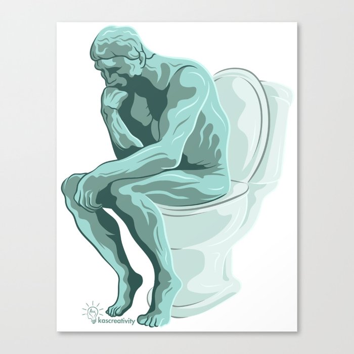 The Toilet Thinker Canvas Print