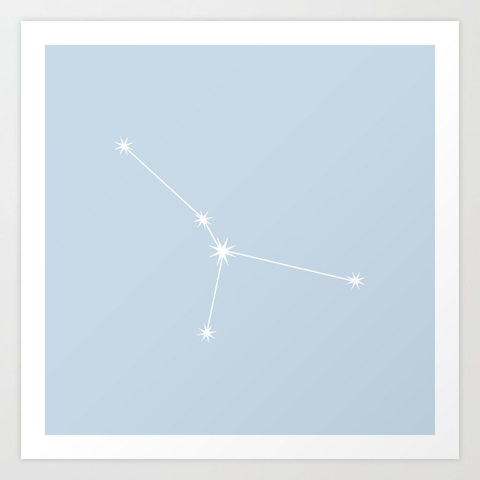CANCER Pastel Blue – Zodiac Astrology Star Constellation Art Print
