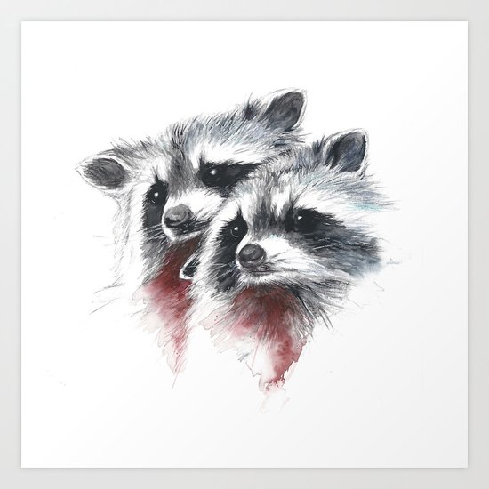 Raccoons I Art Print