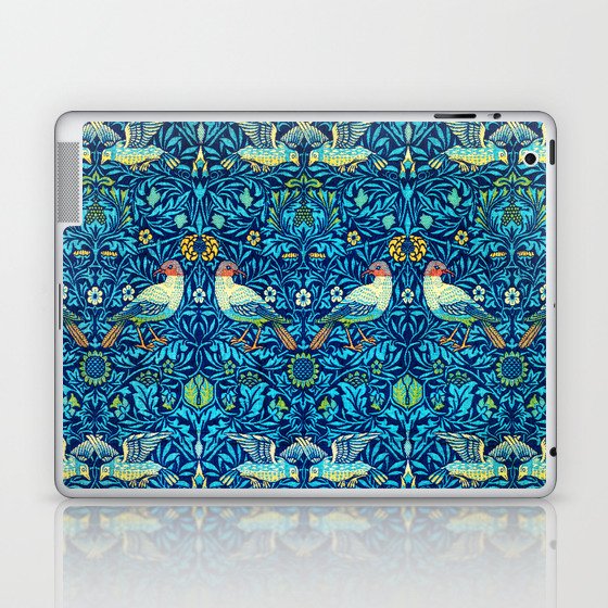 Vintage William Morris Birds Blue Floral Laptop & iPad Skin