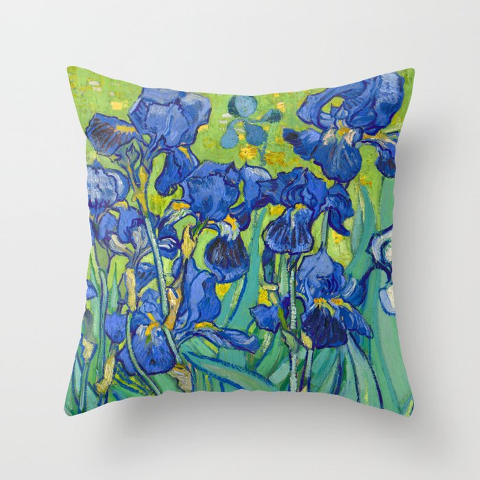 Vincent Van Gogh Irises Painting Detail Throw Pillow