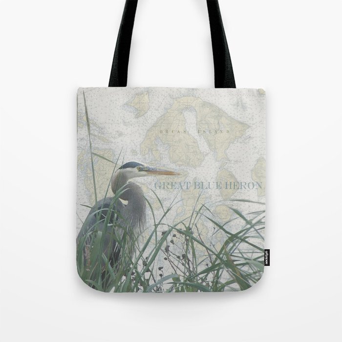 Orcas Island Heron Tote Bag